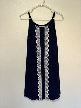 Westport Navy Dress with Lace Accents 1X
